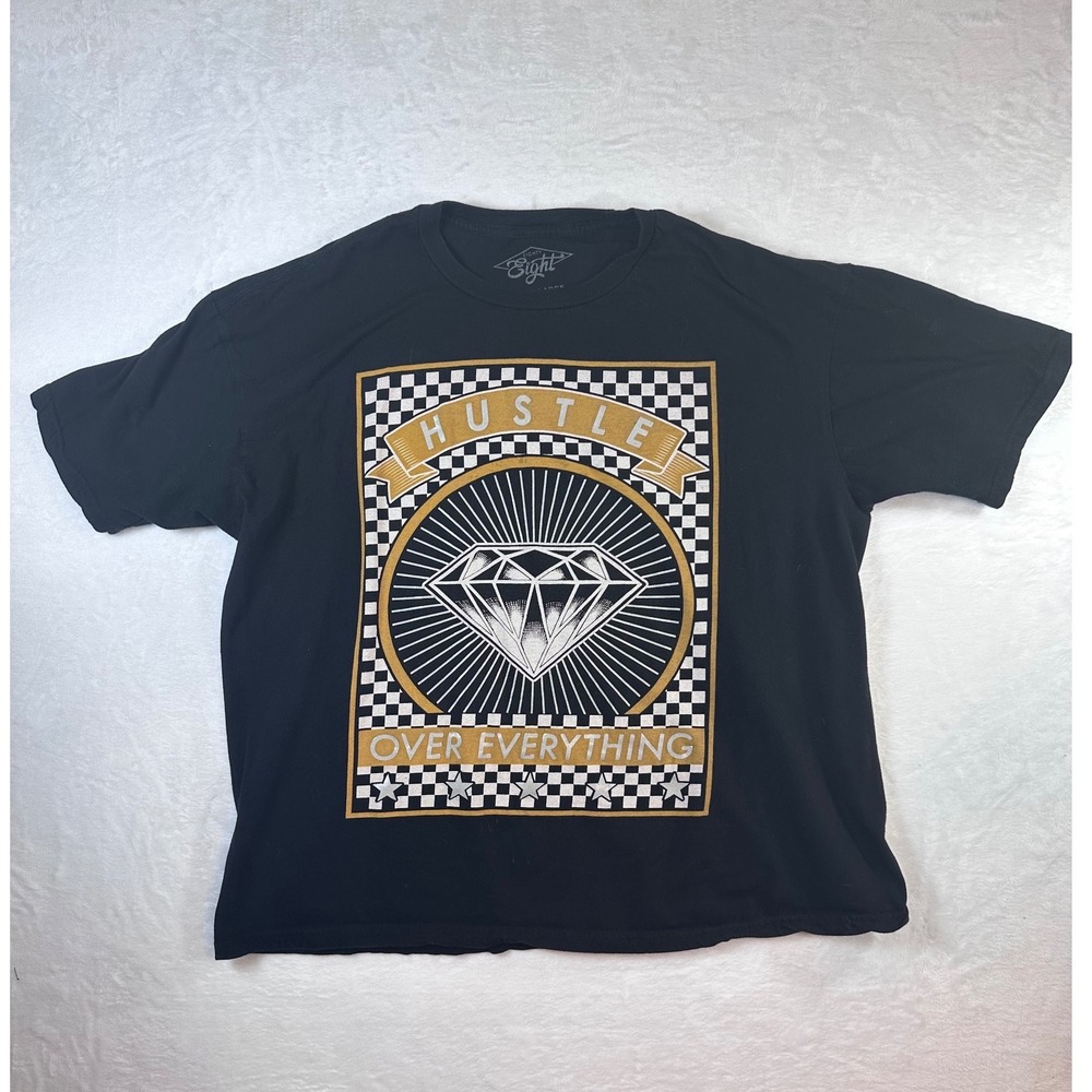 Eighty Eight Mens XXL Black Hustle Over Everything Diamond T-Shirt Cotton